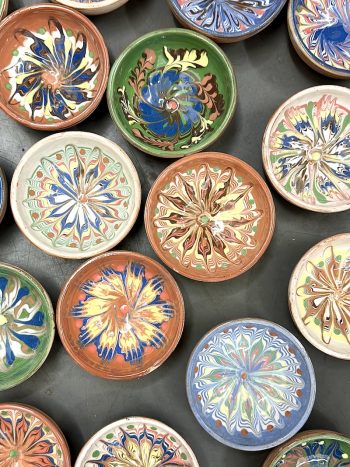 Colorful Peacock Bowls, small, ø 9 cm