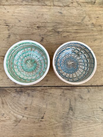 Colorful Peacock Bowl Duo Green & Blue, small, ø 11 cm
