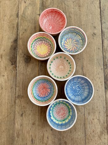 Colorful Peacock Bowls, small, ø 11 cm