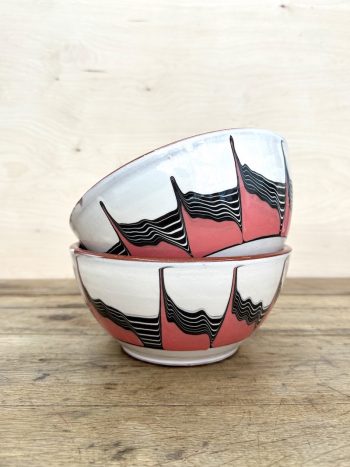 Set of 2 big marbled bowls, Troyan, Bulgaria