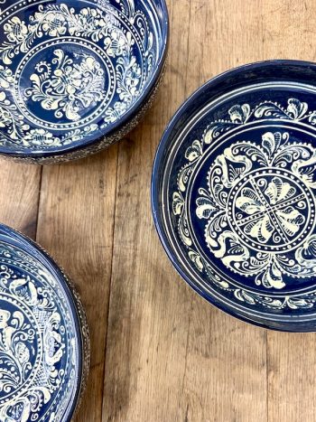 3 x Romanian Market Bowl, XL serving bowl with flowers