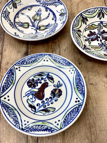 3 x transylvanian flower & bird plates