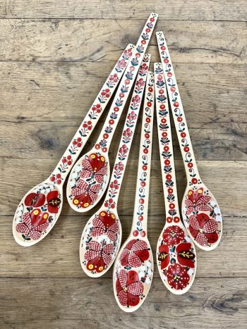 Handpainted wooden spoon, Hungarian pattern, 40 cm