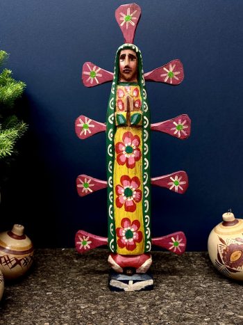 Hand carved virgin de la Guadeloupe from Guatemala, large