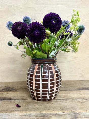 Vase Ratka, Walnut with checks, Bulgaria