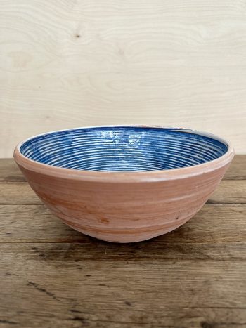 Spiral Blue, large bowl, round edge