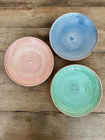 3 x small spiral plates from Horezu, Romania